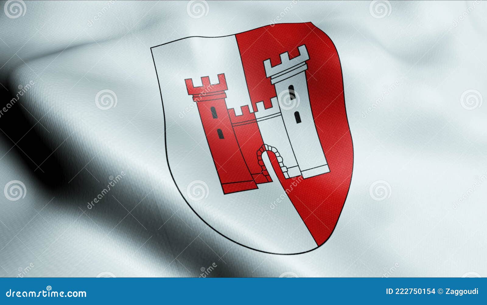 3d waving switzerland city flag of la tour de peilz closeup view