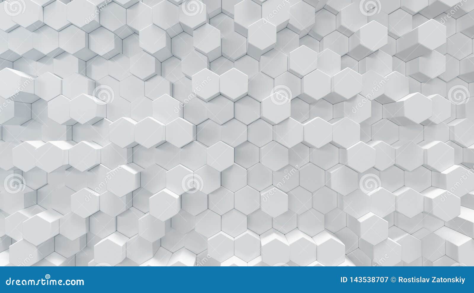 3d  white geometric hexagon abstract background. surface hexagon pattern, hexagonal honeycomb.