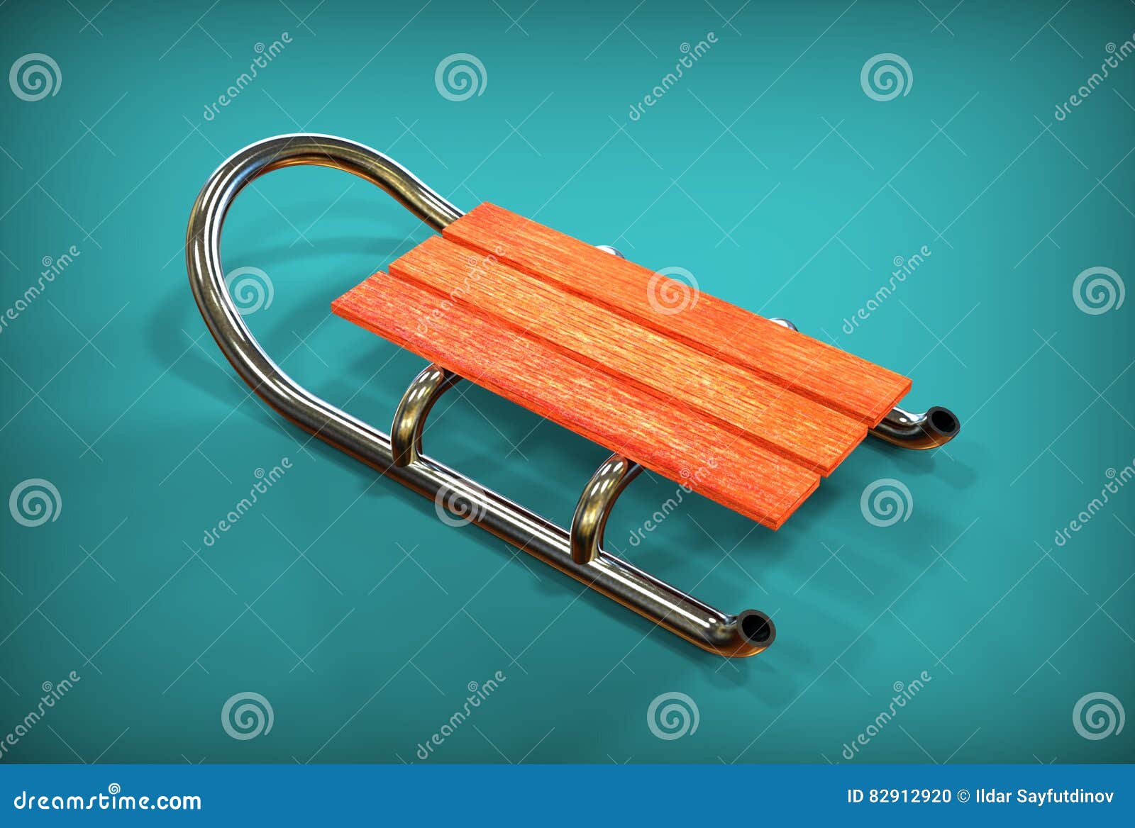 3d Illustration of Winter Sleigh Stock Illustration - Illustration of