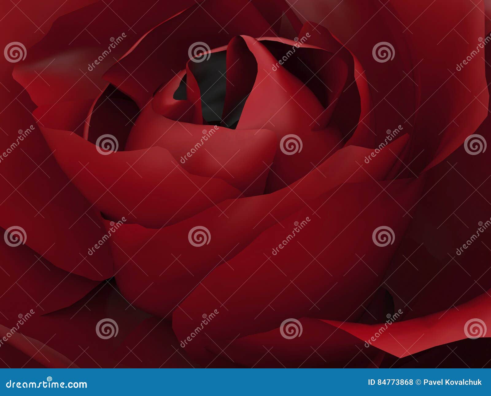 3d Illustration Zoom Red Rose Stock Illustration Illustration Of