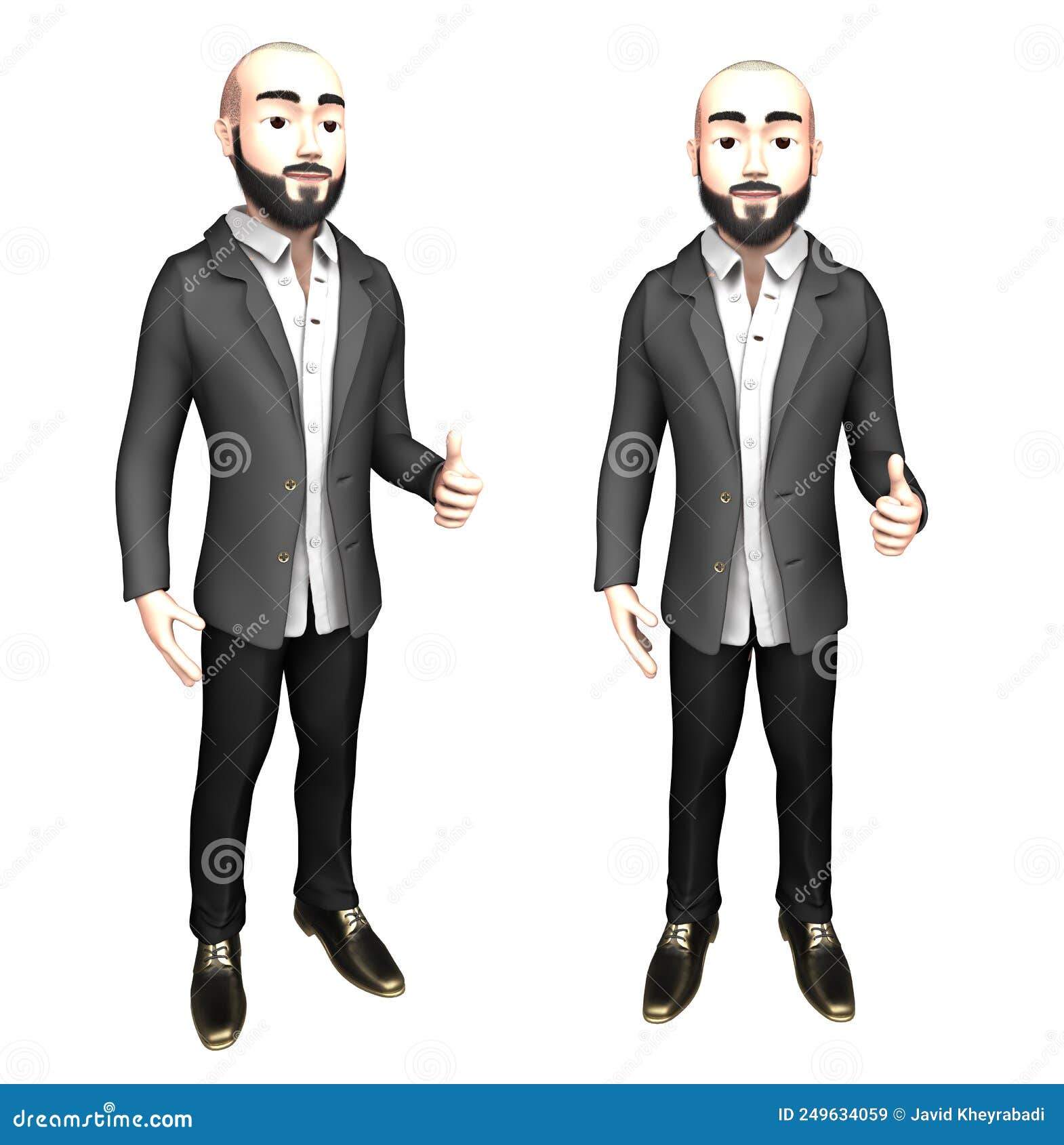 3d renderização de personagem masculino barbudo de meio corpo usando óculos  e flanela vermelha