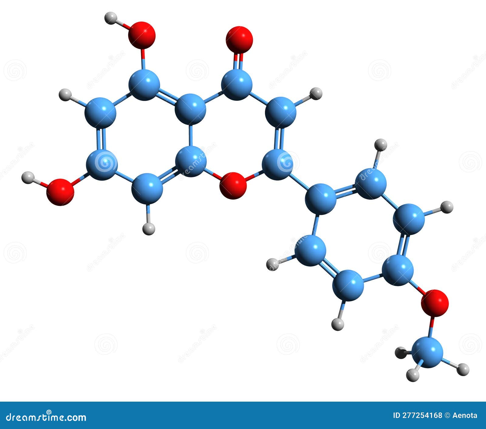 3d image of acacetin skeletal formula