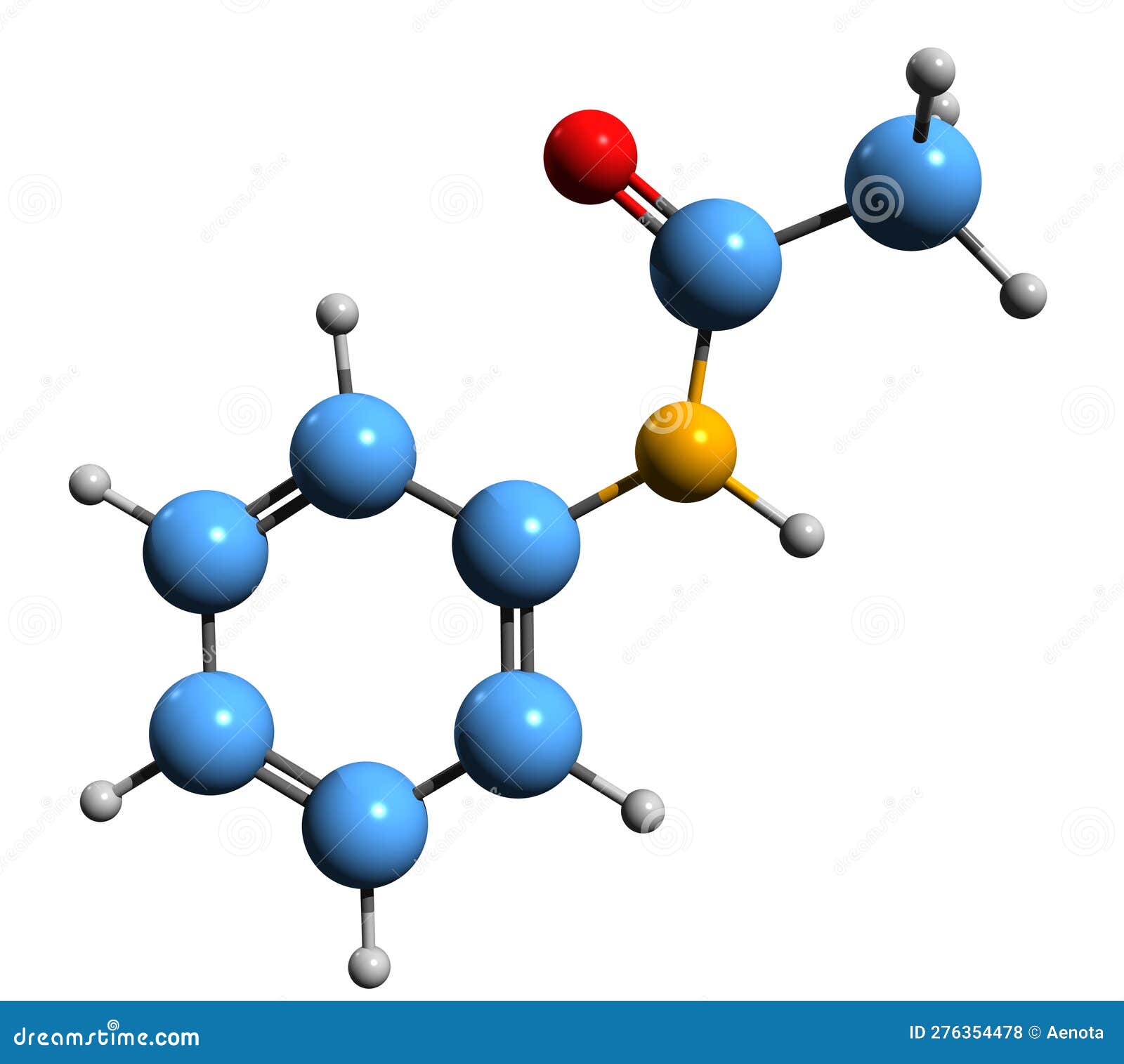 3d image of acetanilide skeletal formula