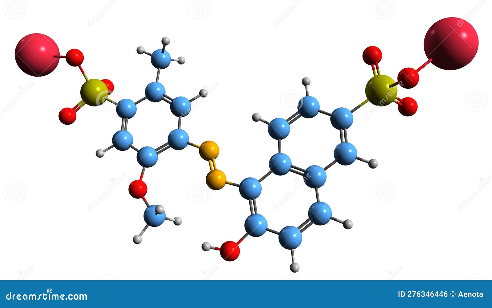 3D Image of Allura Red AC Skeletal Formula Stock Illustration -  Illustration of e129, reagent: 276346446