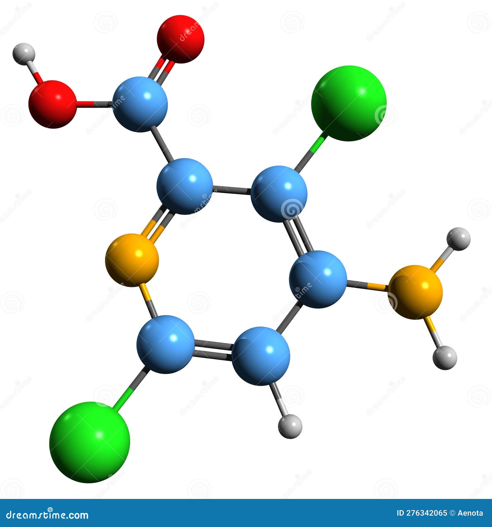 Triclopyr Herbicide (broadleaf Weed Killer) Molecule. 3D Rendering