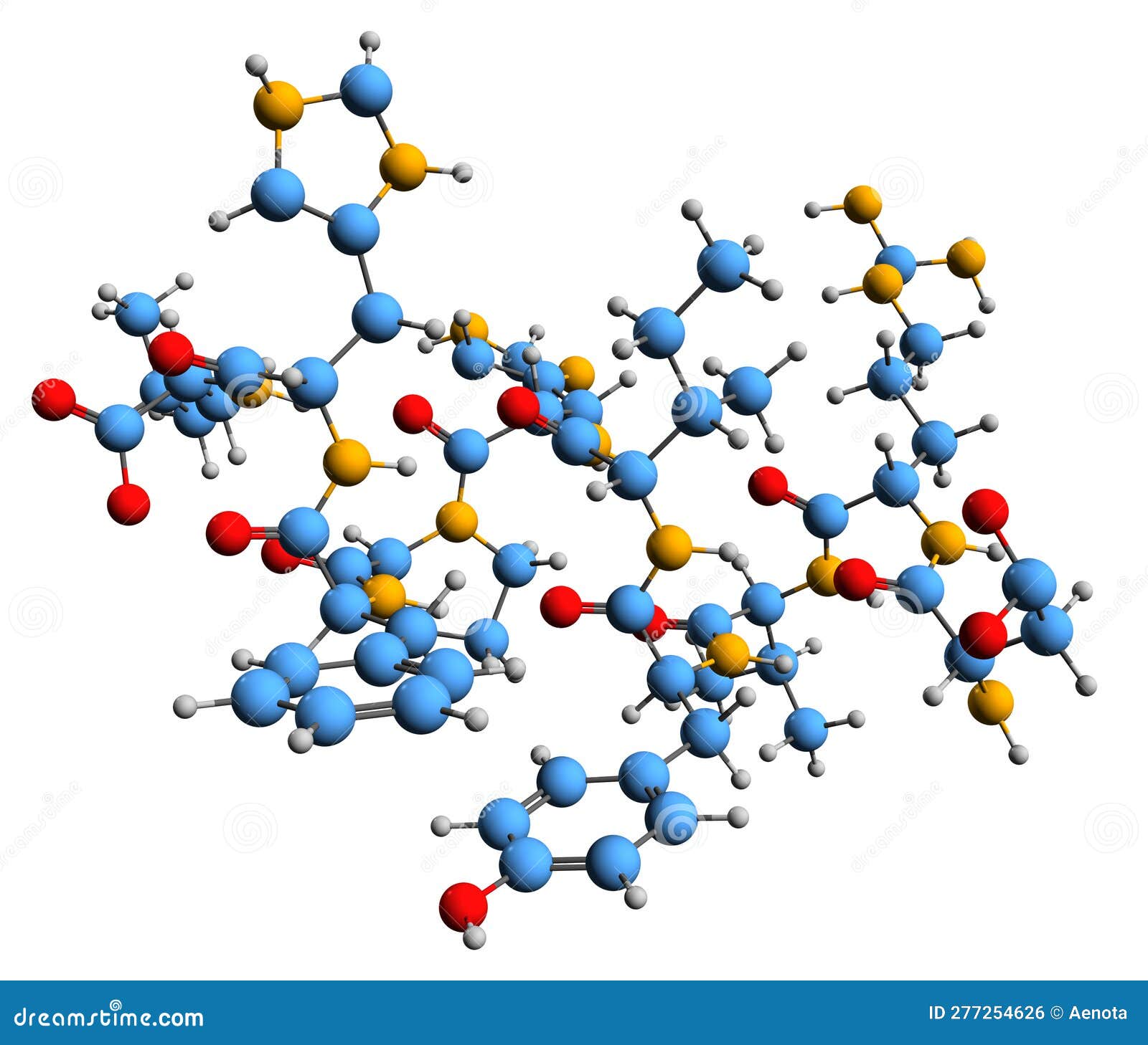 3d image of angiotensin i skeletal formula