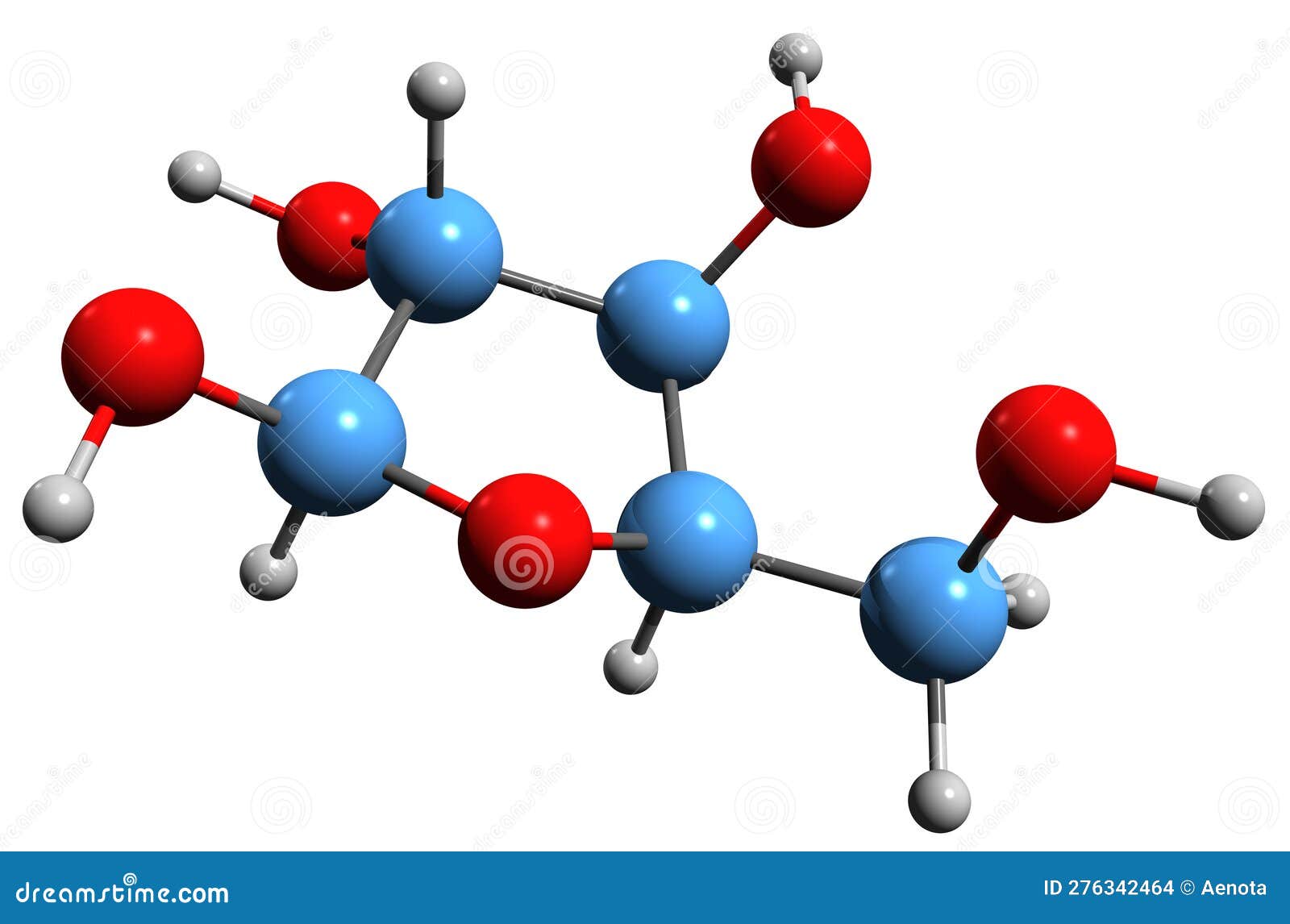 3d image of arabinose skeletal formula