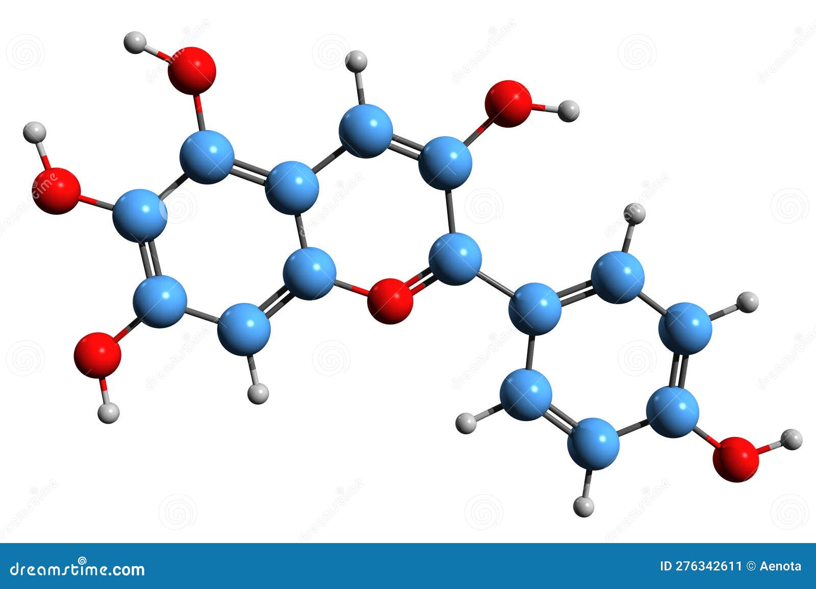 3d image of aurantinidin skeletal formula