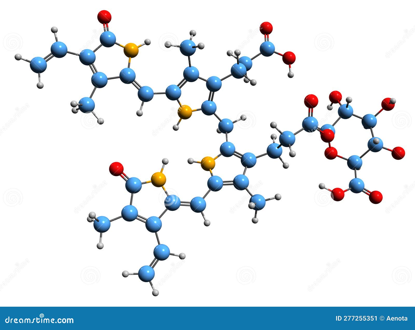 3d image of bilirubin glucuronide skeletal formula