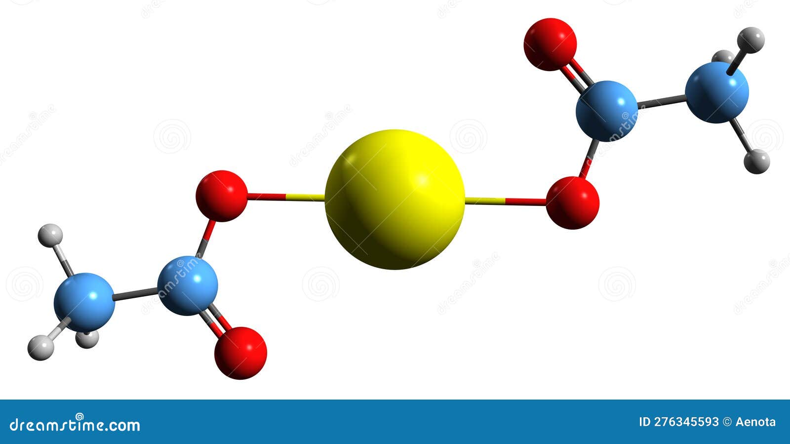 3D Image of Calcium Acetate Skeletal Formula Stock Illustration