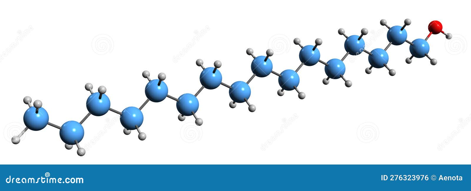 3d image of cetyl alcohol skeletal formula