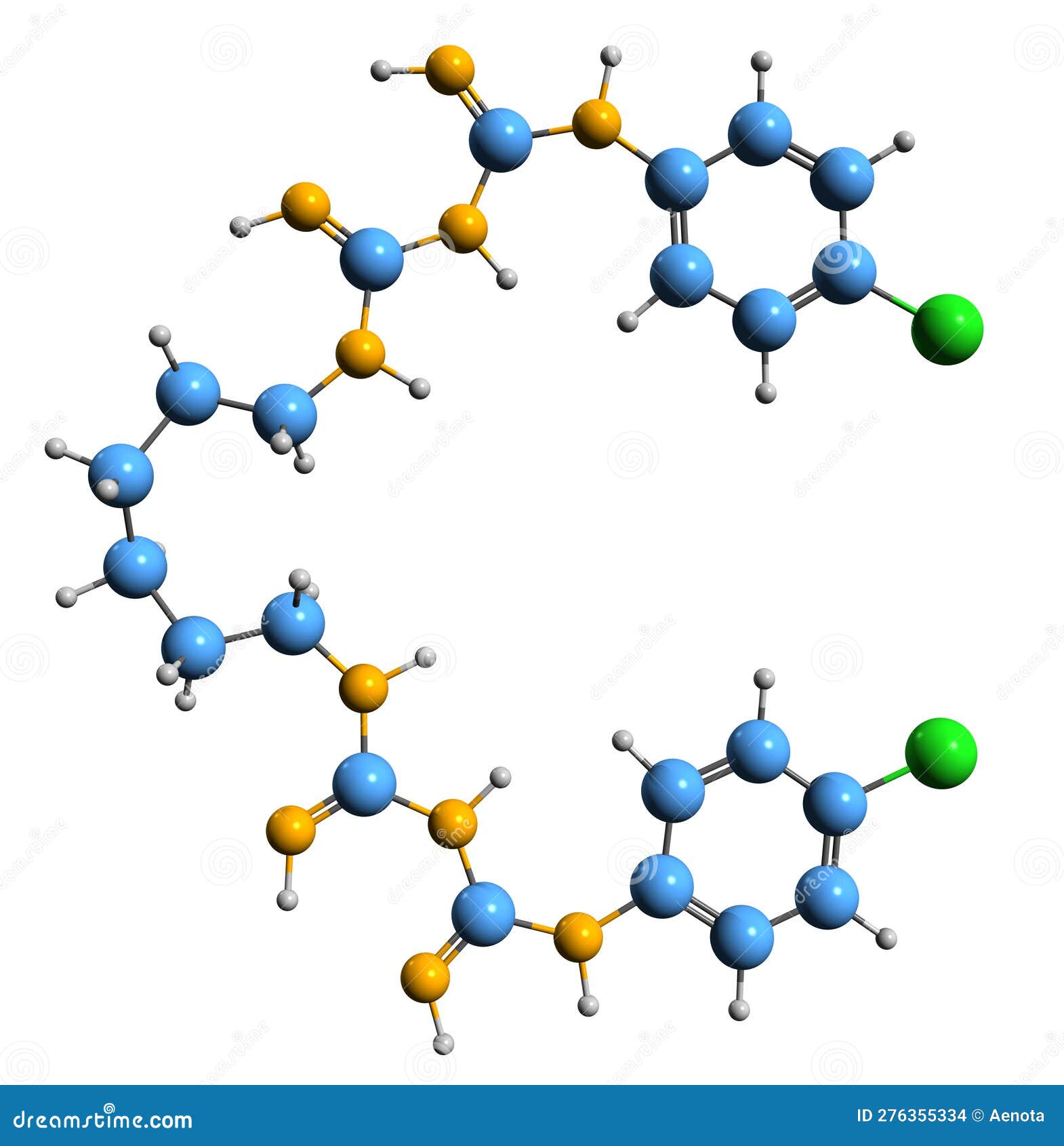 3D Image of Chlorhexidine Skeletal Formula Stock Illustration