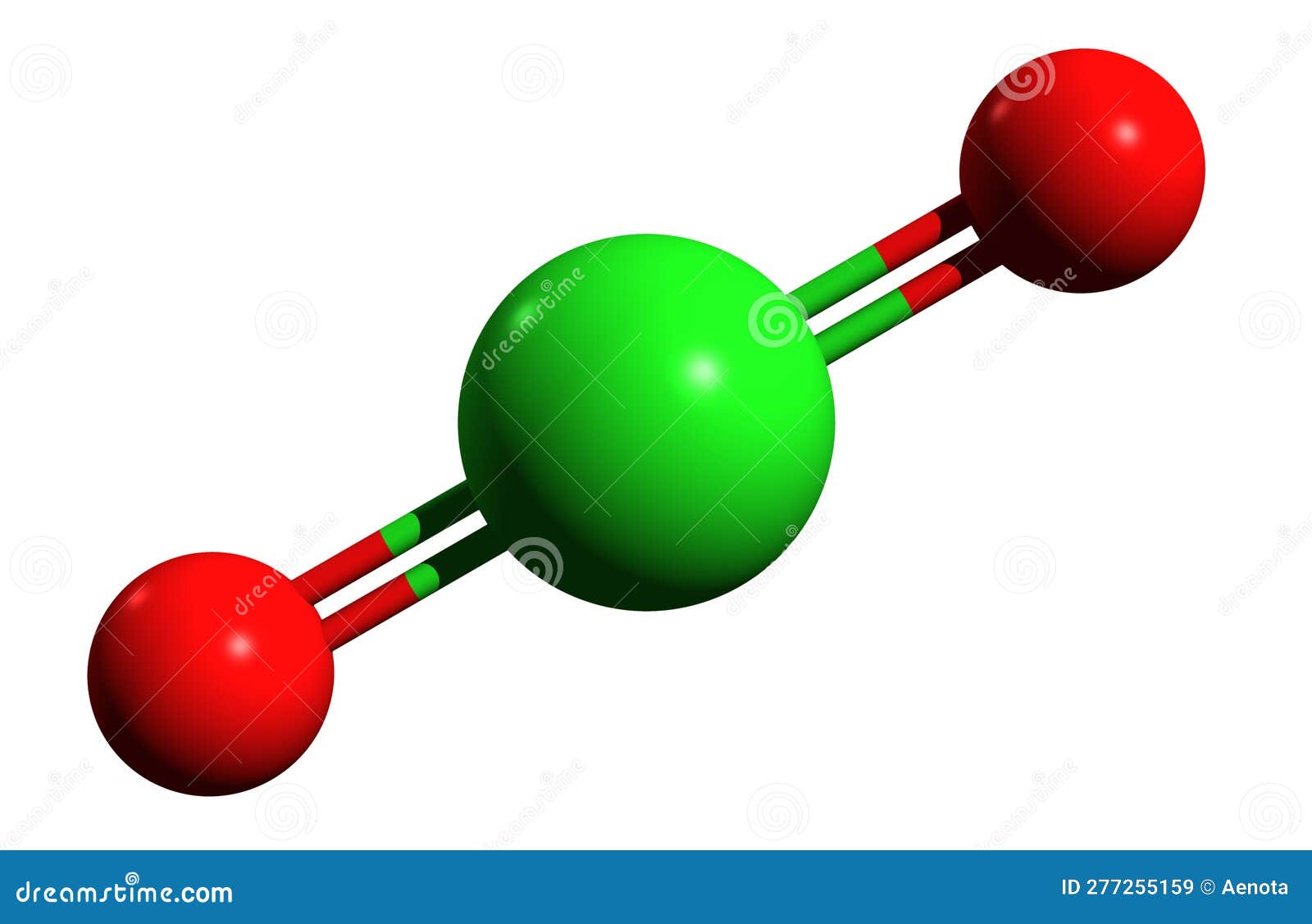 3D Image of Chlorine Dioxide Skeletal Formula Stock Illustration