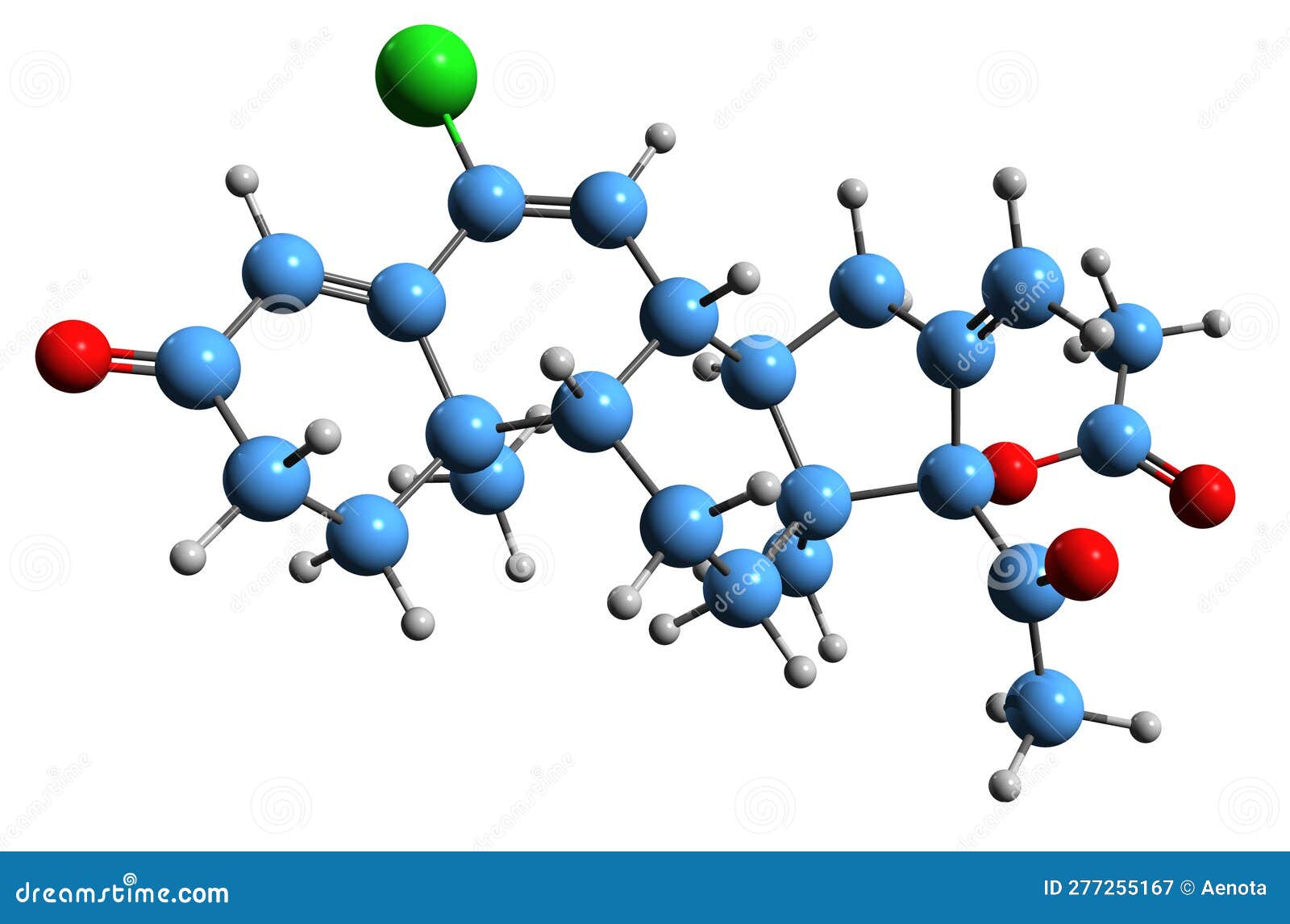 3d image of chlormethenmadinone acetate skeletal formula
