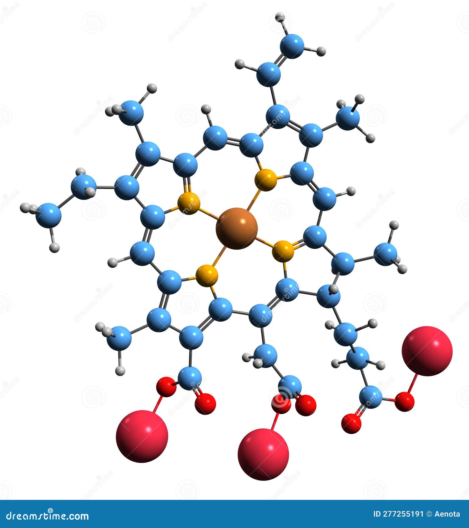 3D Image of Chlorophyllin Skeletal Formula Stock Illustration