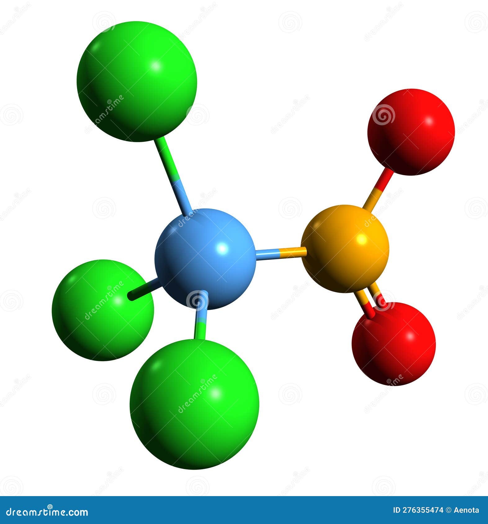 3d image of chloropicrin skeletal formula