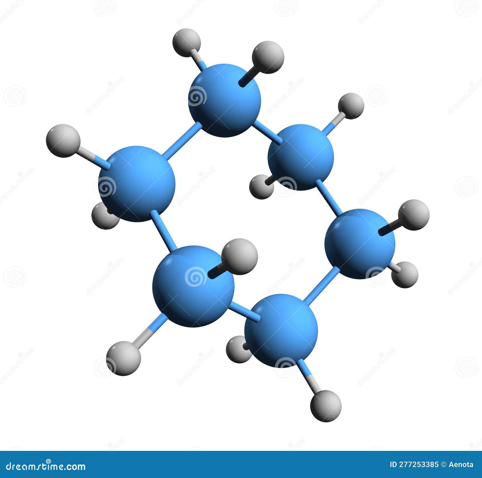 3D Image of Cyclohexane Skeletal Formula Stock Illustration ...