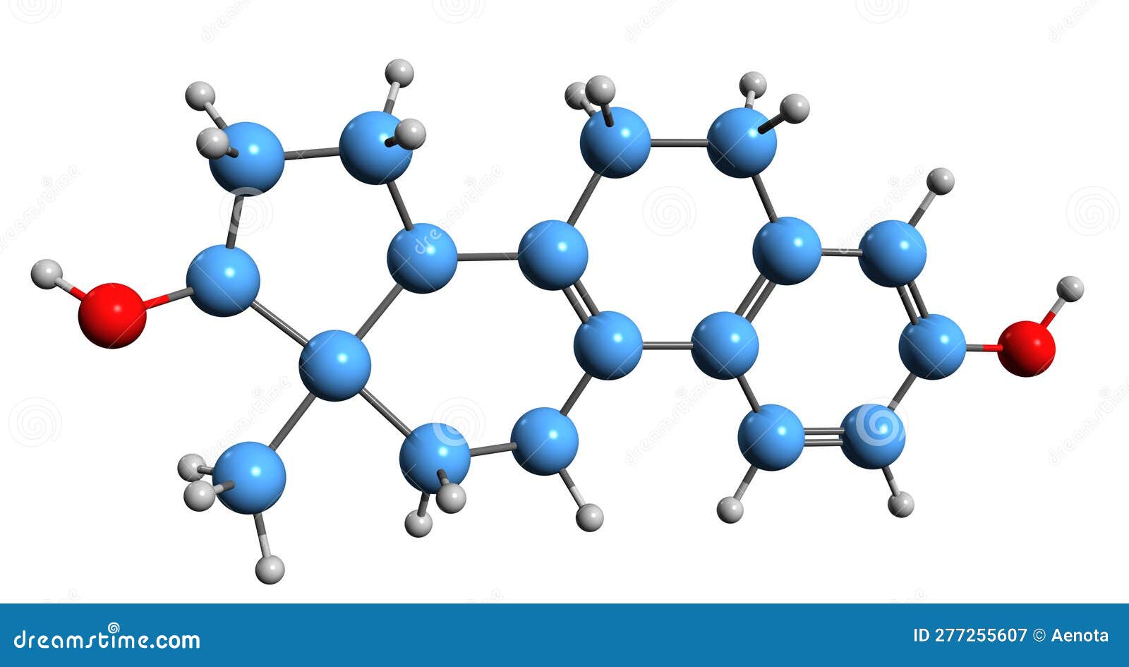 3d image of dehydroestradiol skeletal formula