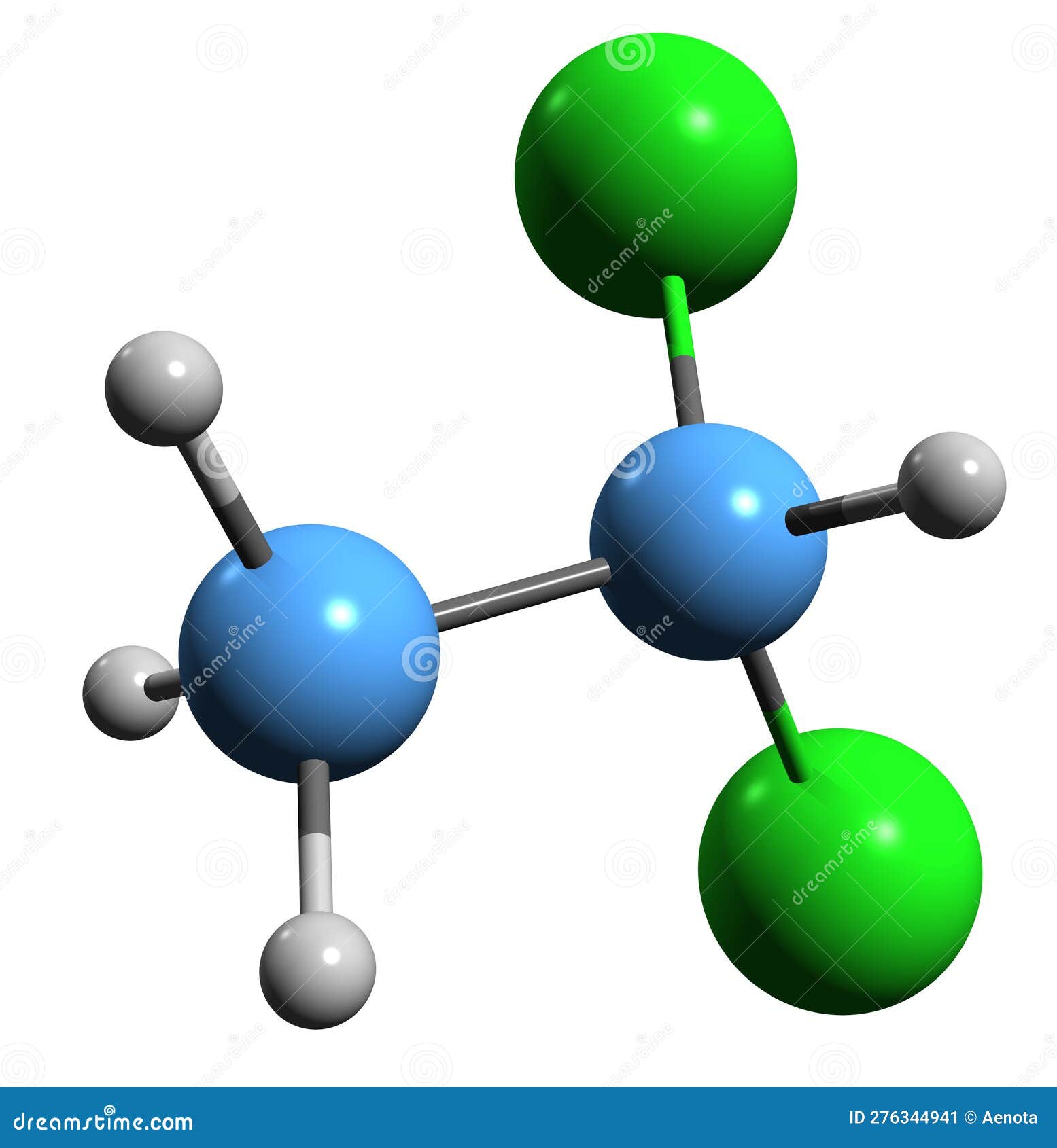 3D Image of Dichloroethane Skeletal Formula Stock Illustration ...