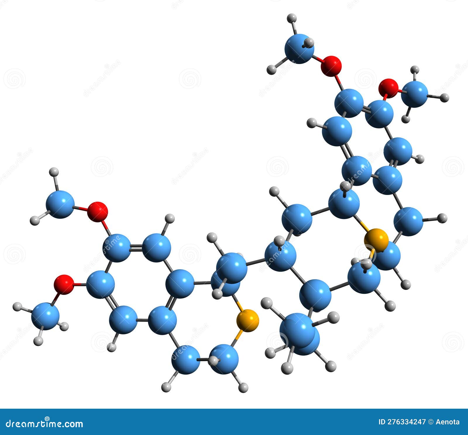 3d image of emetine skeletal formula
