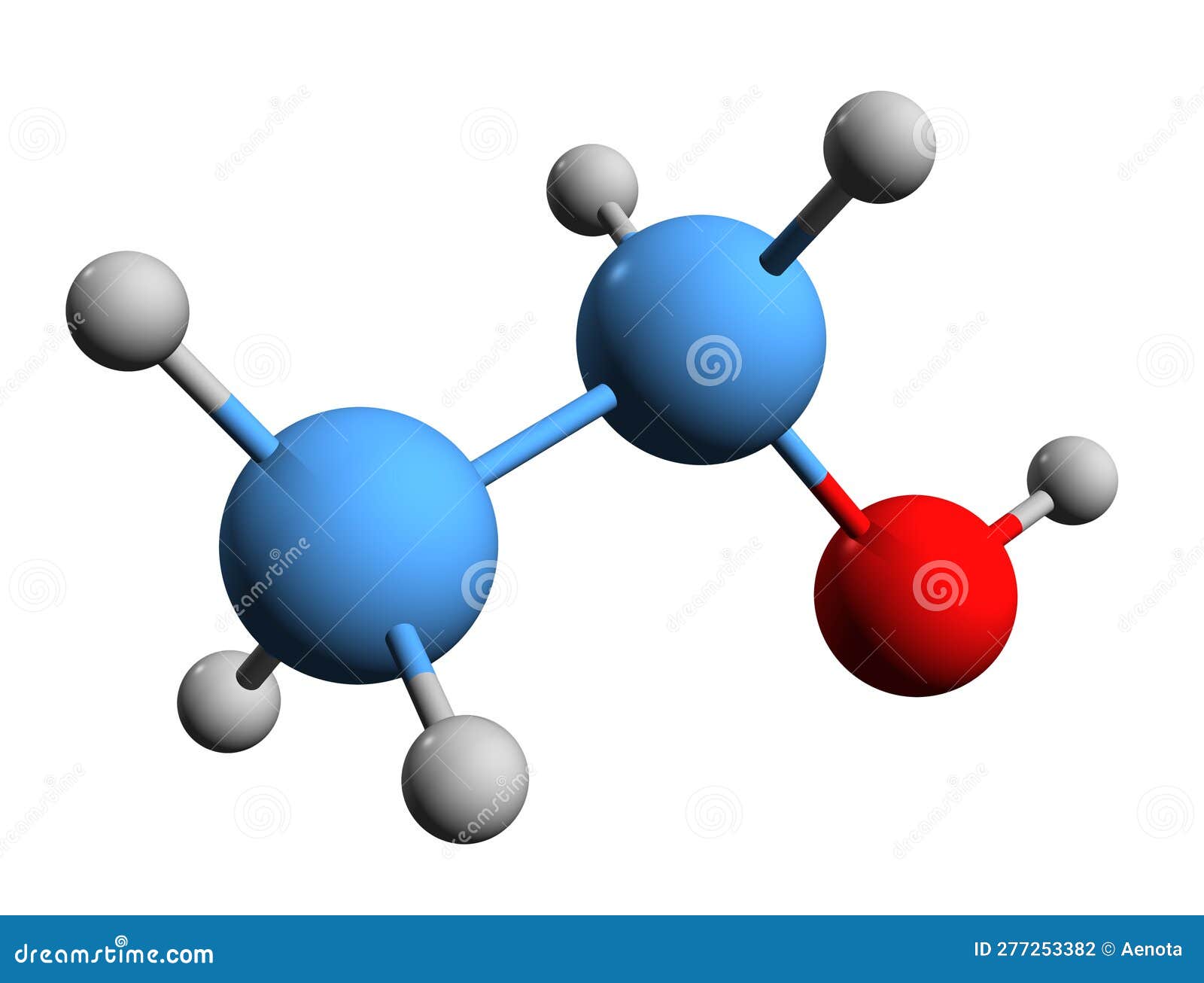 3d image of ethanol skeletal formula