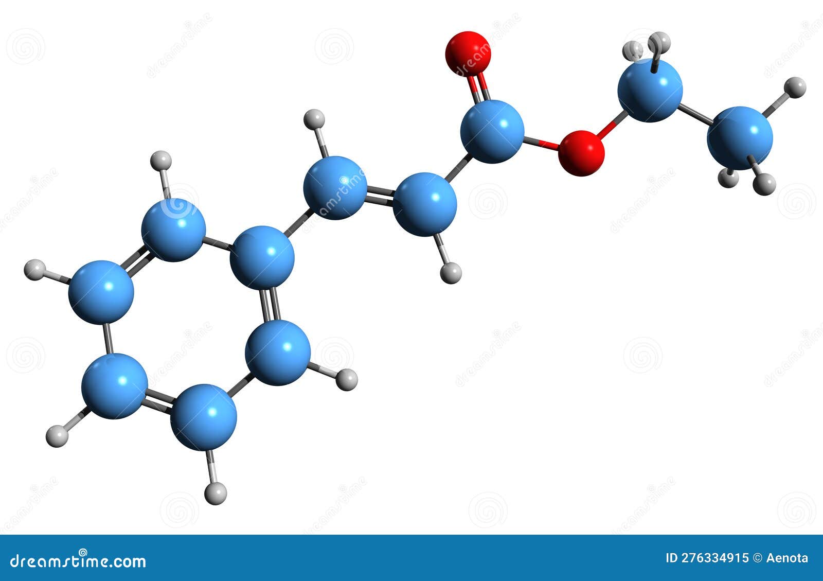 3d image of ethyl cinnamate skeletal formula