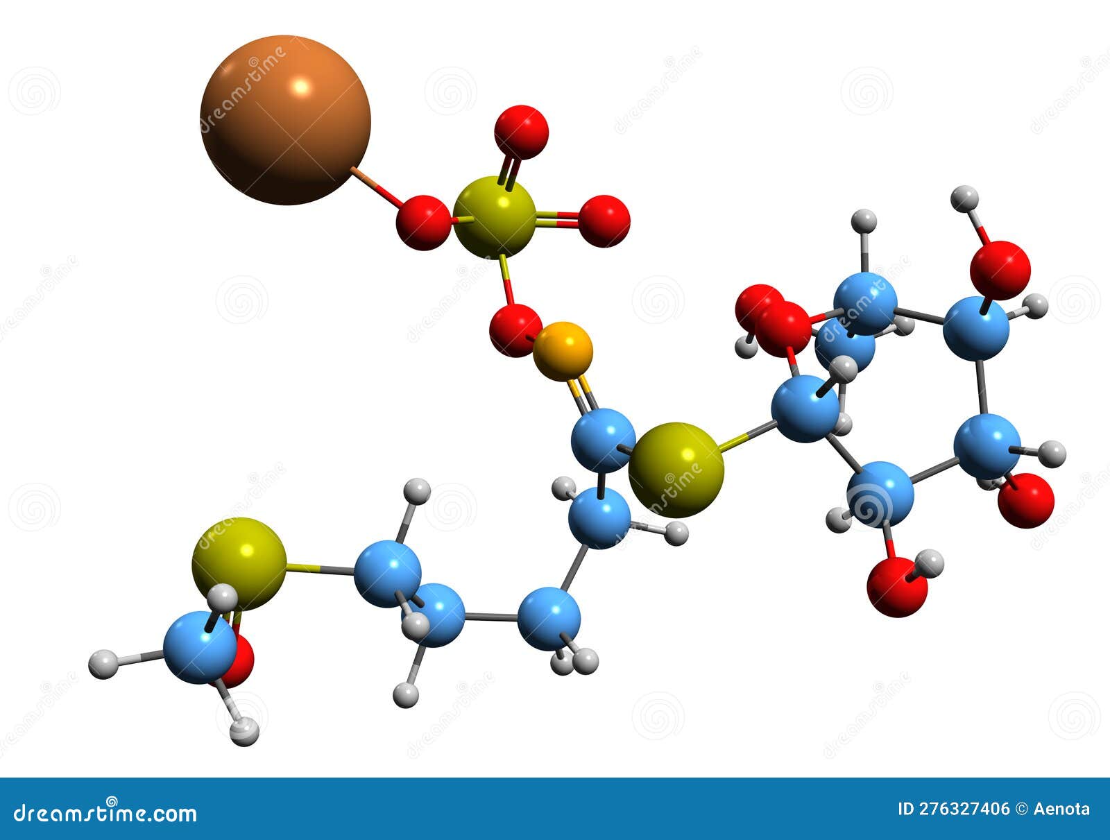 3d image of glucoraphanin skeletal formula