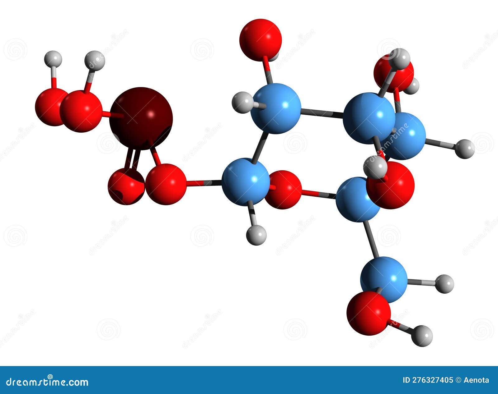 3d image of glucose 1-phosphate skeletal formula