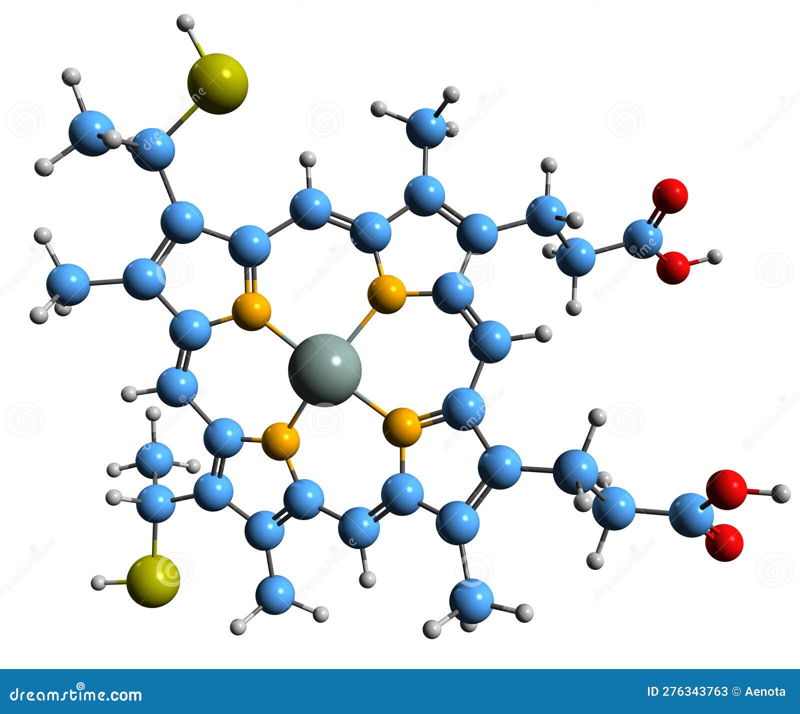 3d image of heme c skeletal formula