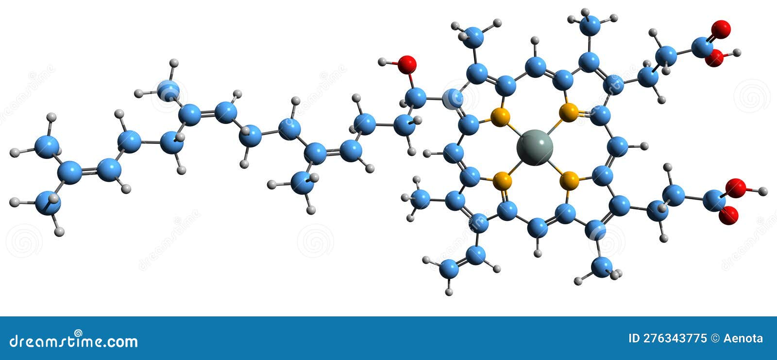3d image of heme o skeletal formula