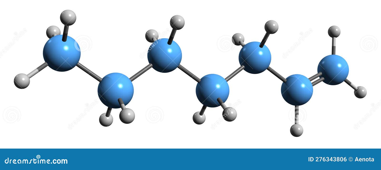 3d image of heptene skeletal formula