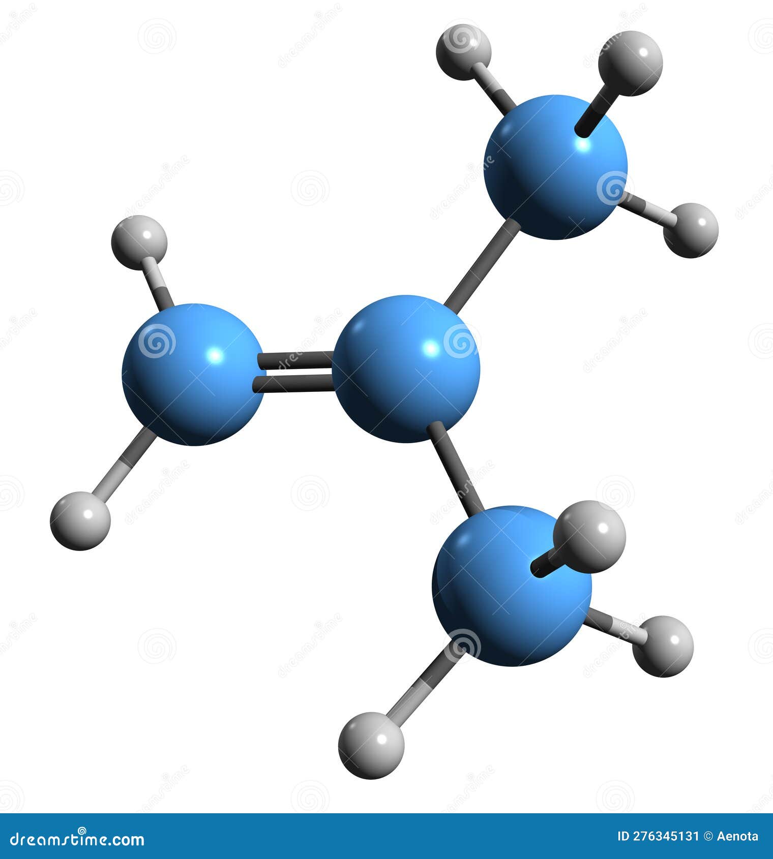 3D Image of Isobutylene Skeletal Formula Stock Illustration ...