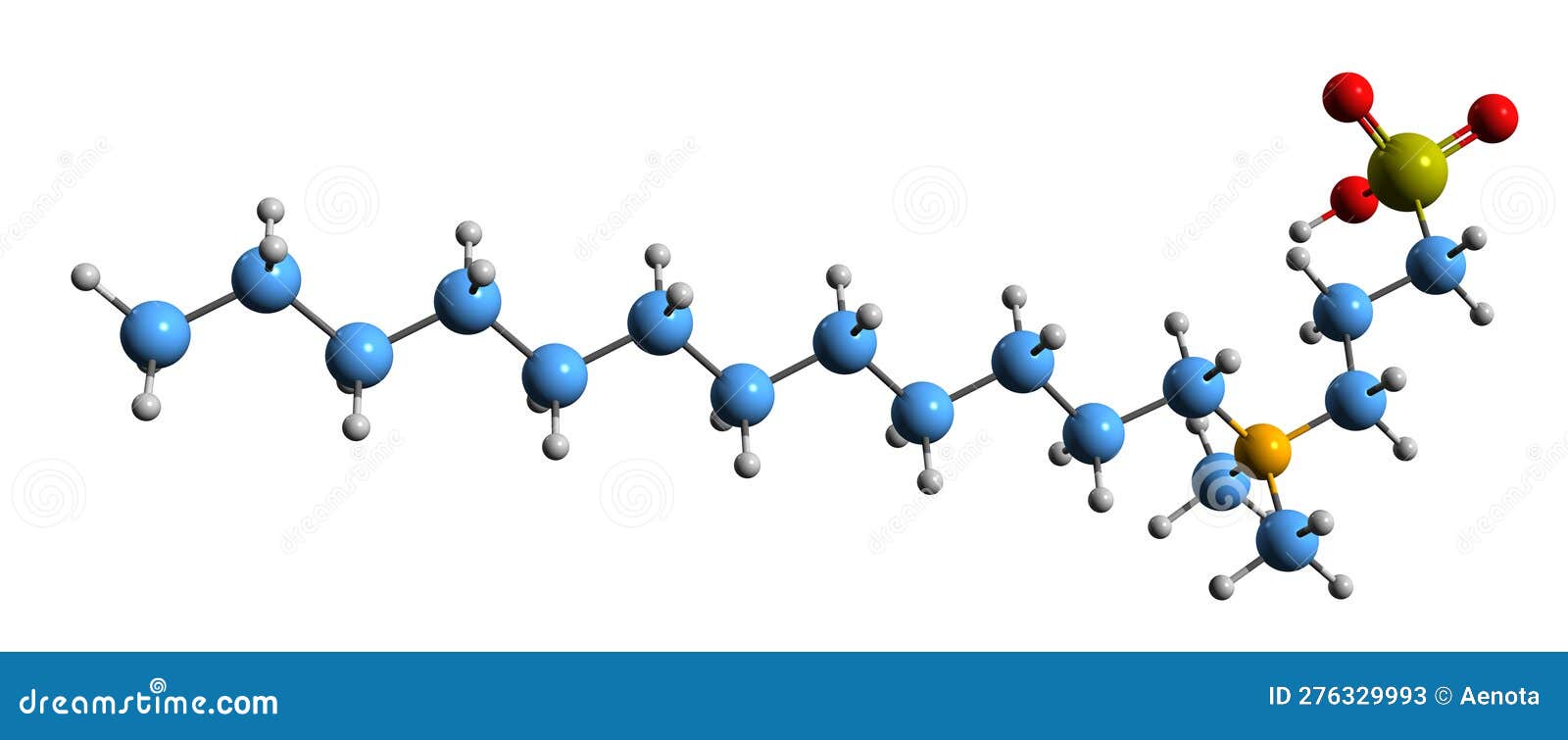 3d image of lauryl sultaine skeletal formula