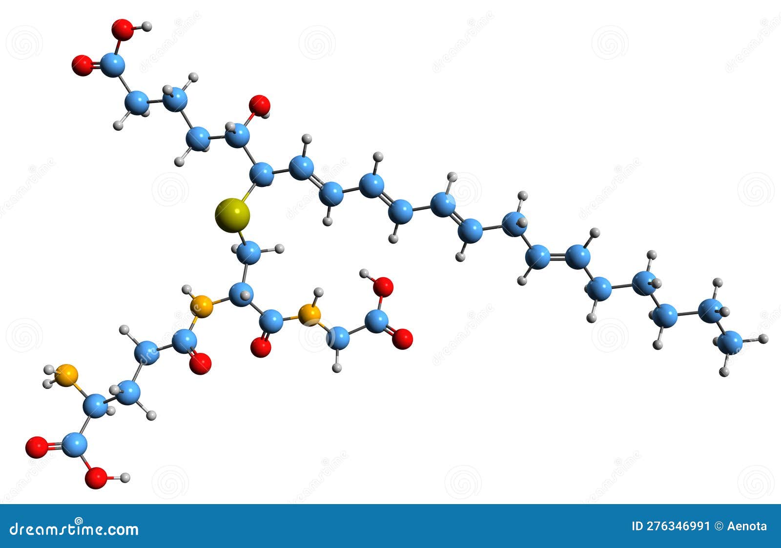 3d image of leukotriene c4 skeletal formula