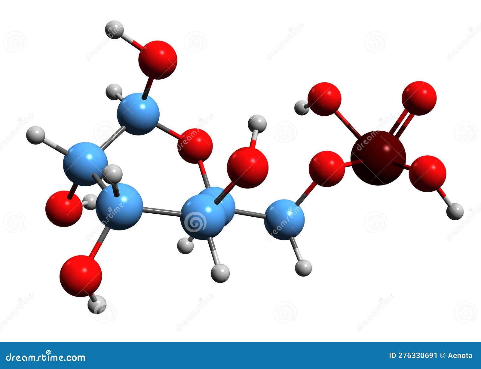 3d image of mannose 6-phosphate skeletal formula