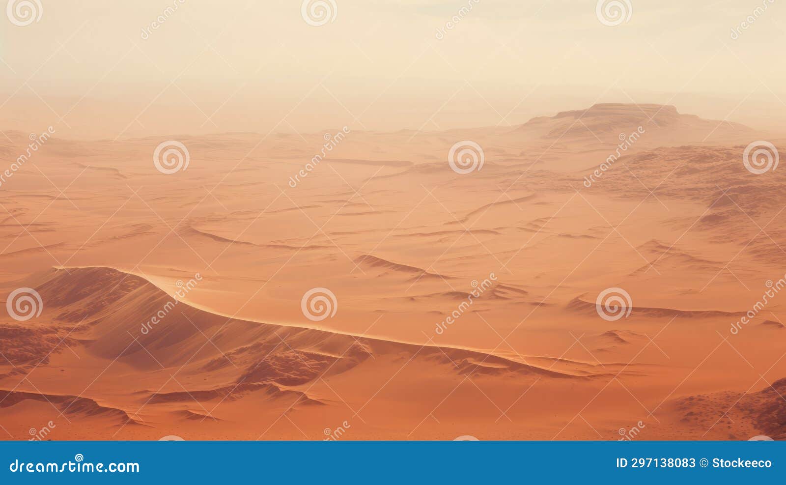 aerial view of desert: captivating red sands in soft muted tones