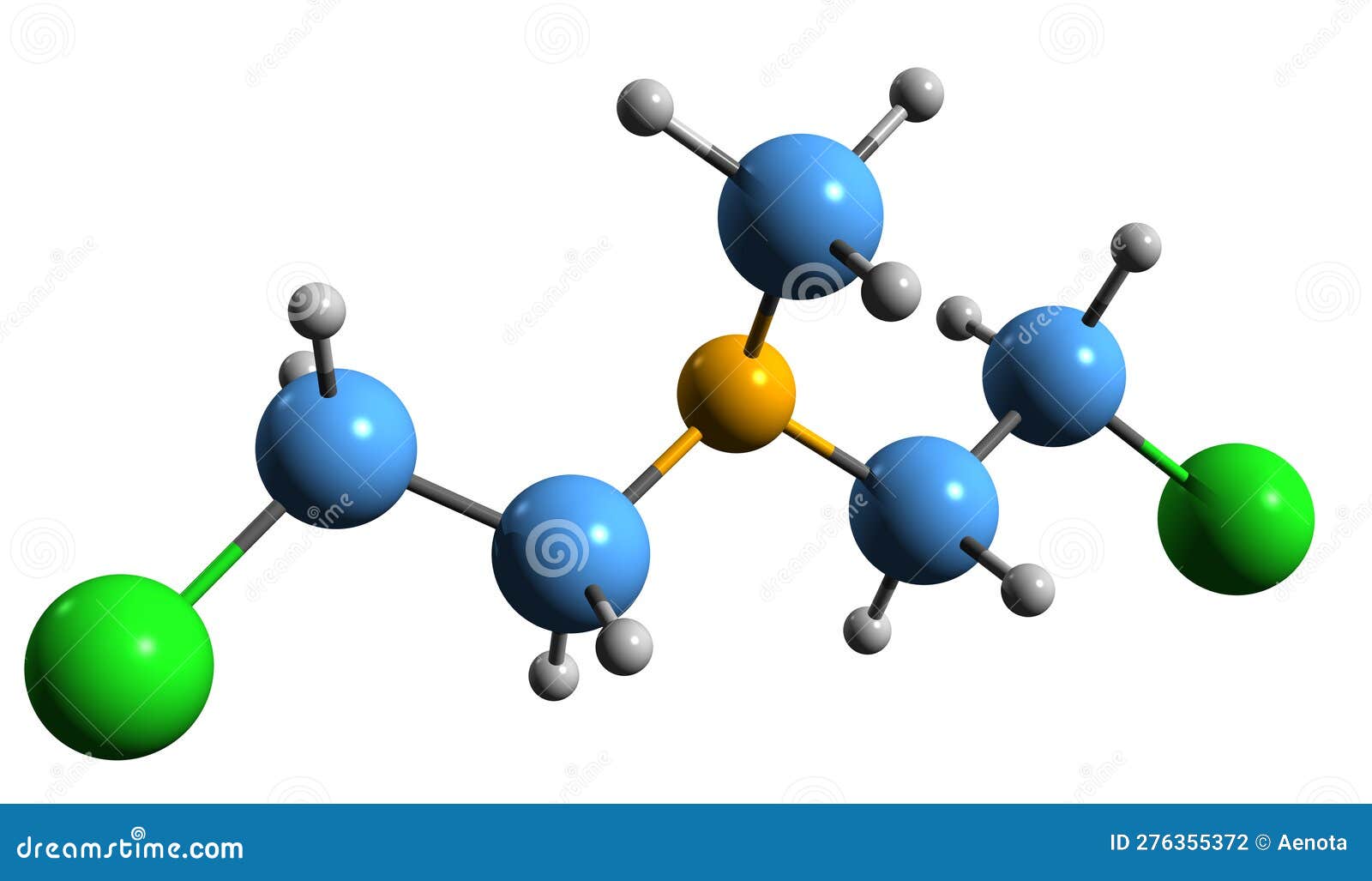 3d image of mechlorethamine skeletal formula