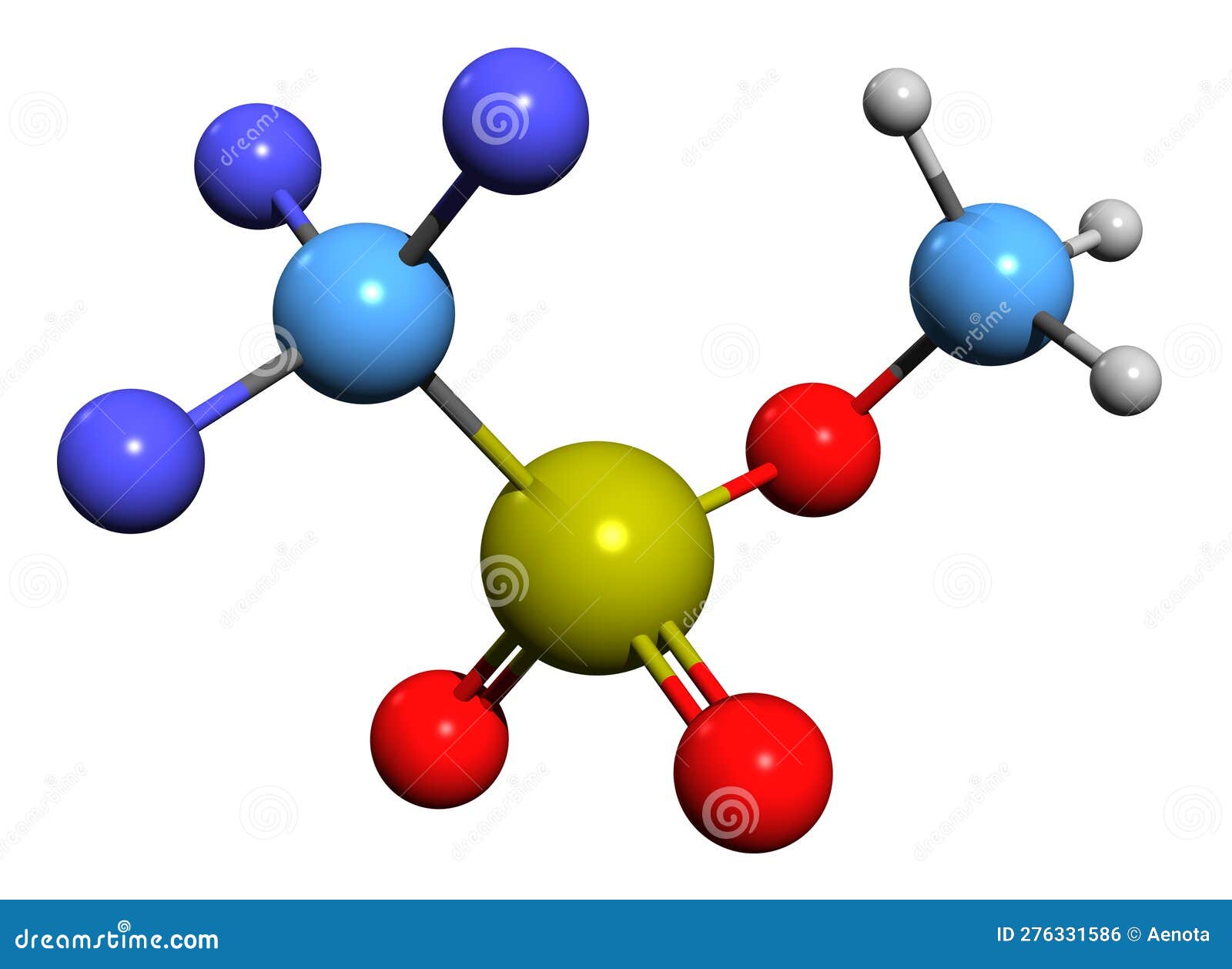 3d image of methyl trifluoromethanesulfonate skeletal formula