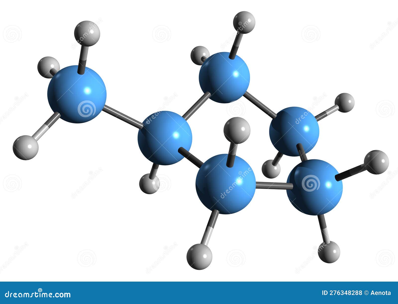 3D Image of Methylcyclopentane Skeletal Formula Stock Illustration ...