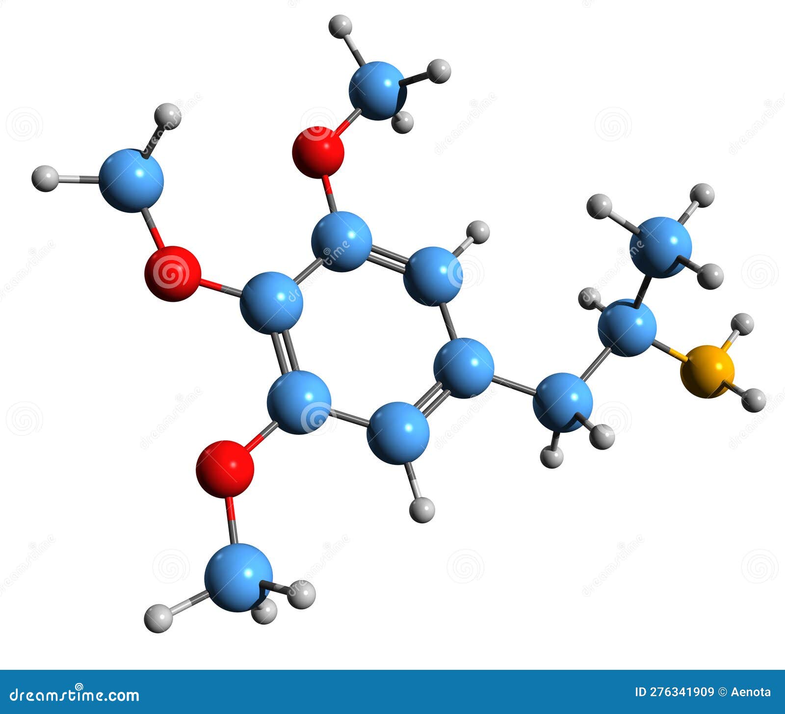 3d image of a-methylmescaline skeletal formula