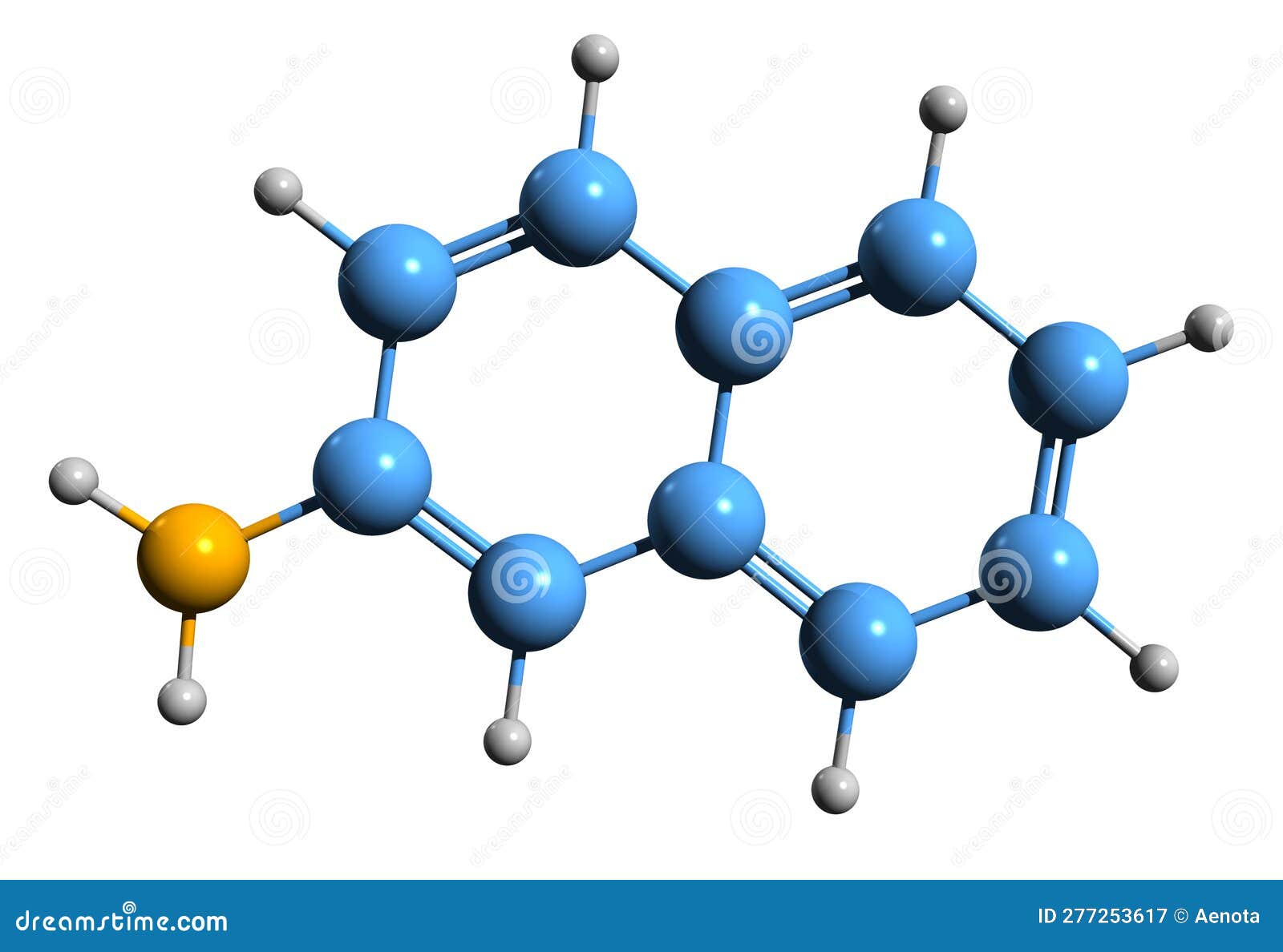 3d image of 2-naphthylamine skeletal formula