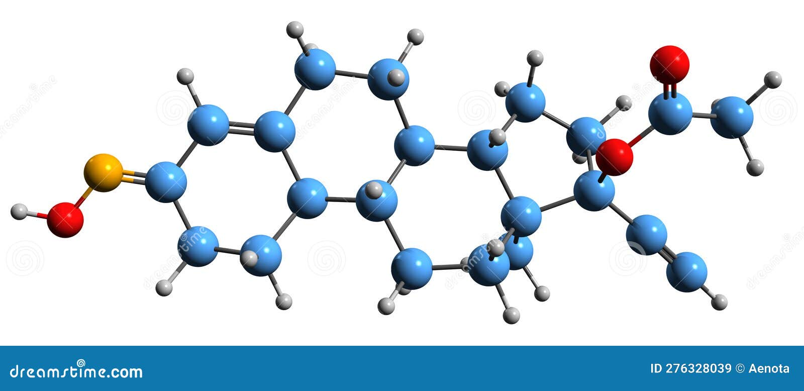 3d image of norethisterone acetate oxime skeletal formula