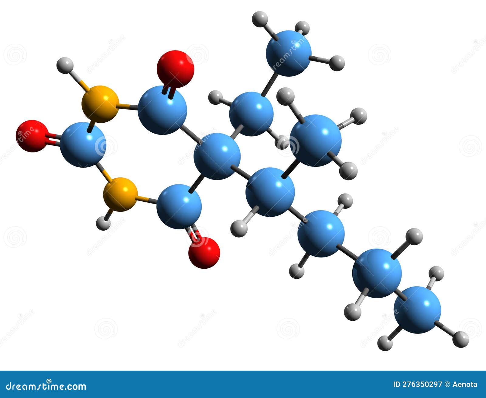 3d image of pentobarbital skeletal formula