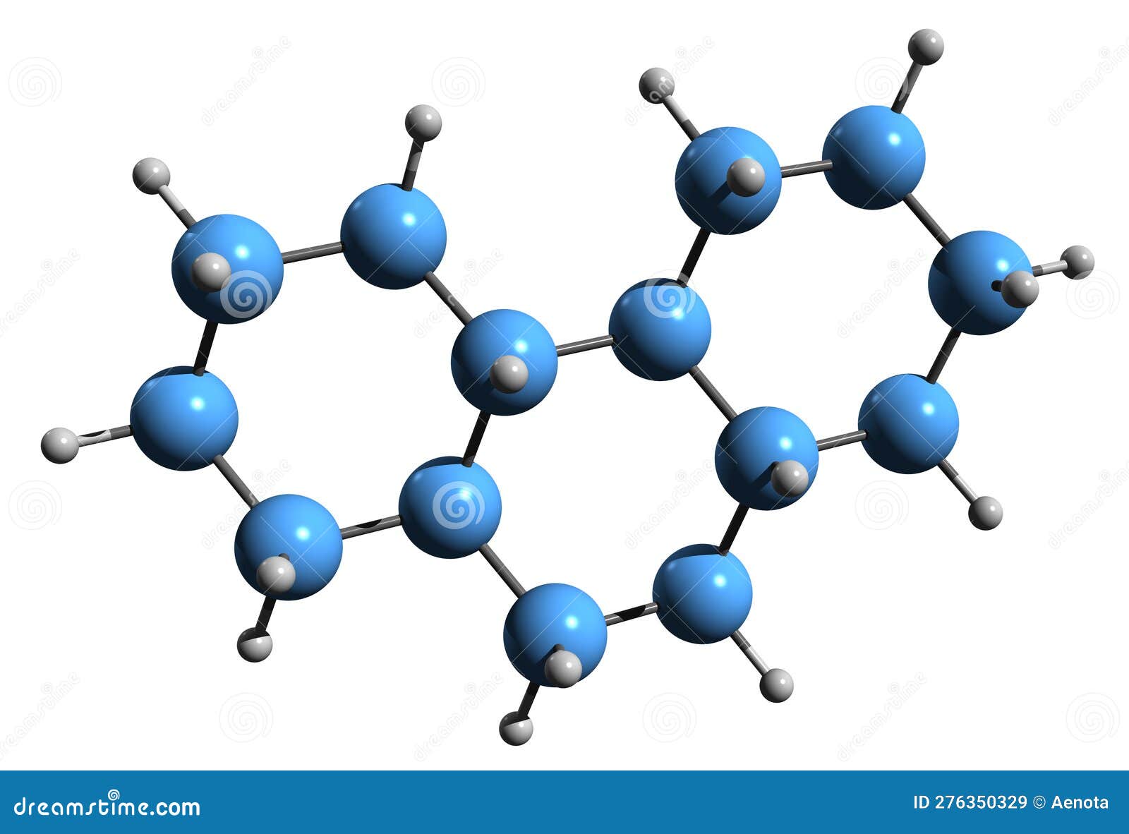 Phenanthrene Molecule Made With Balls, Scientific Molecular Model