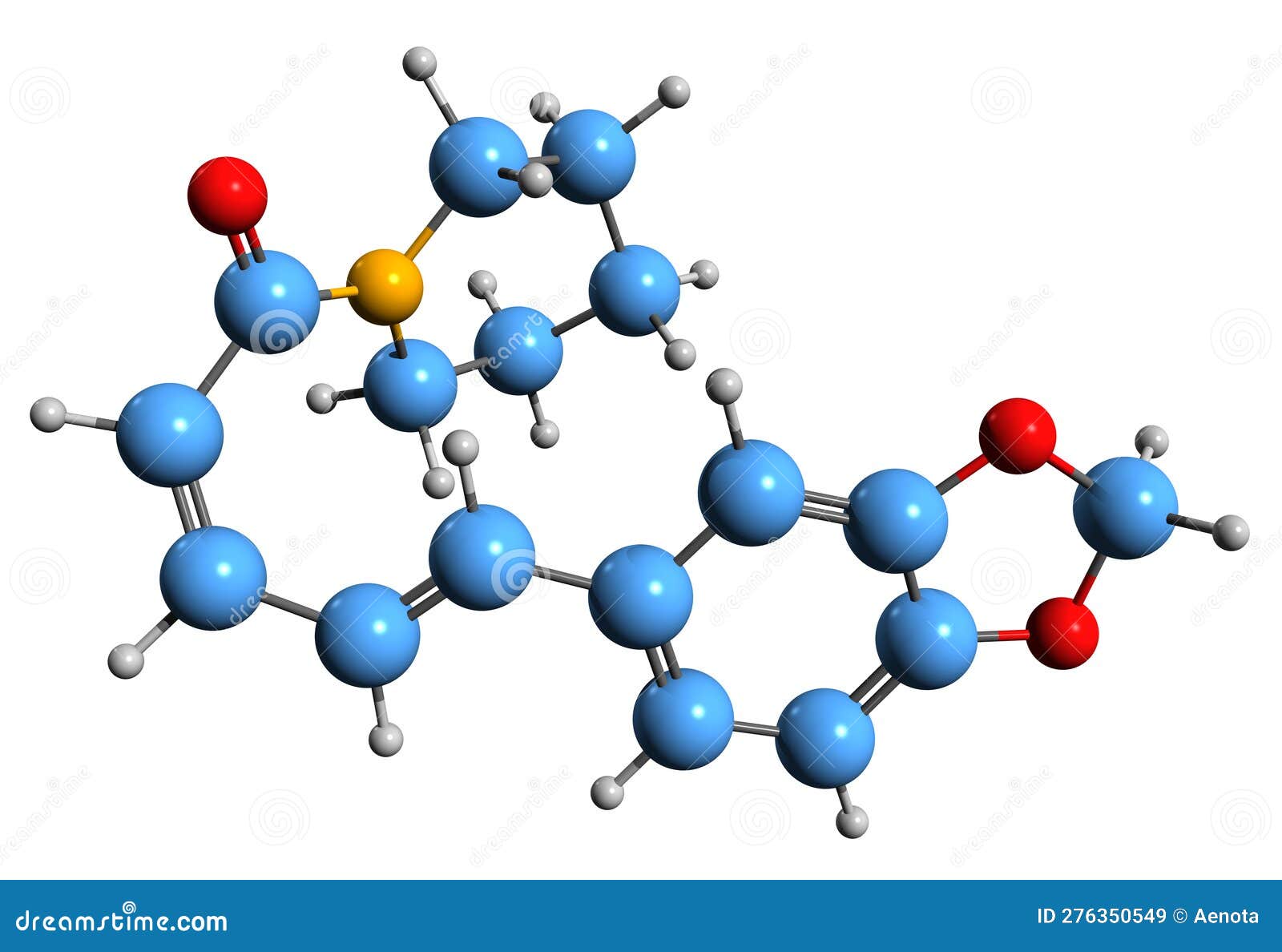 3d image of piperine skeletal formula