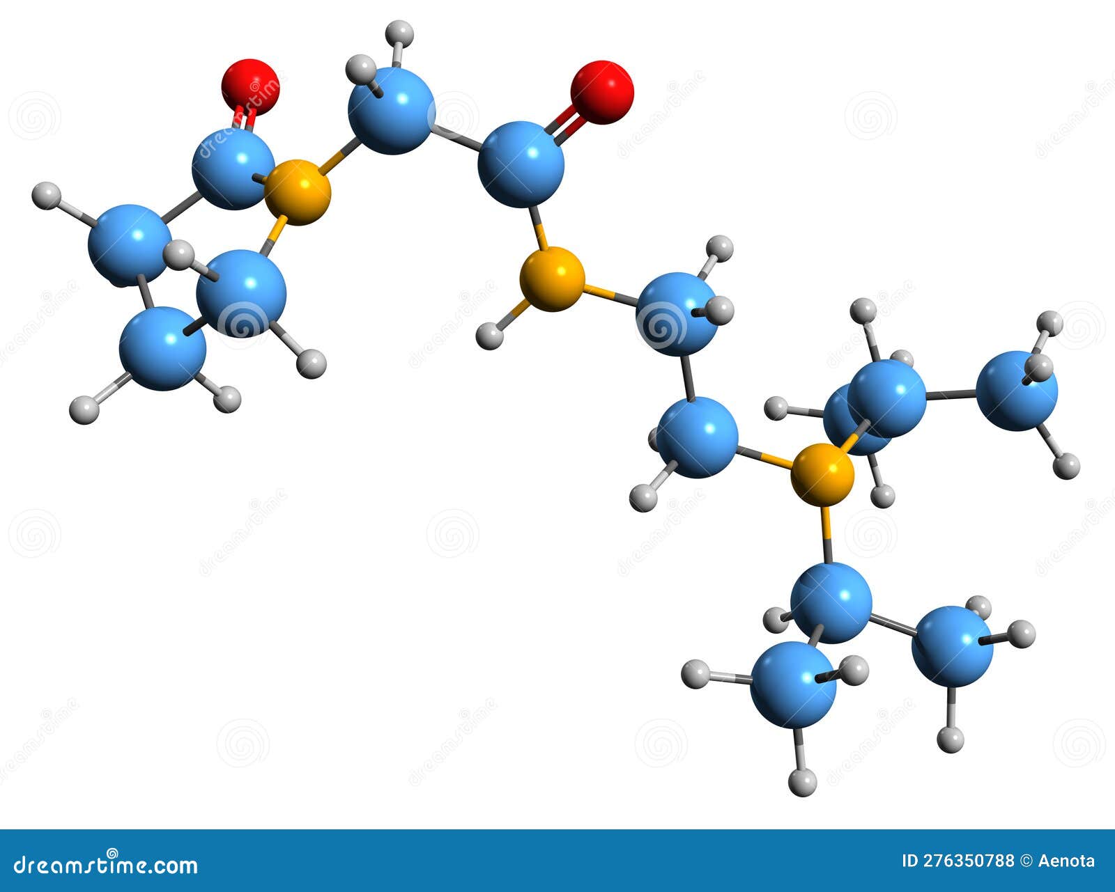 3d image of pramiracetam skeletal formula