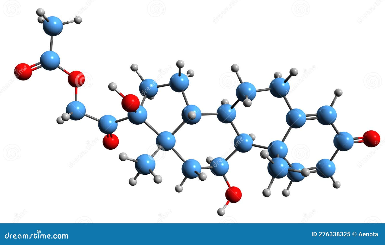 3d image of prednisolone acetate skeletal formula
