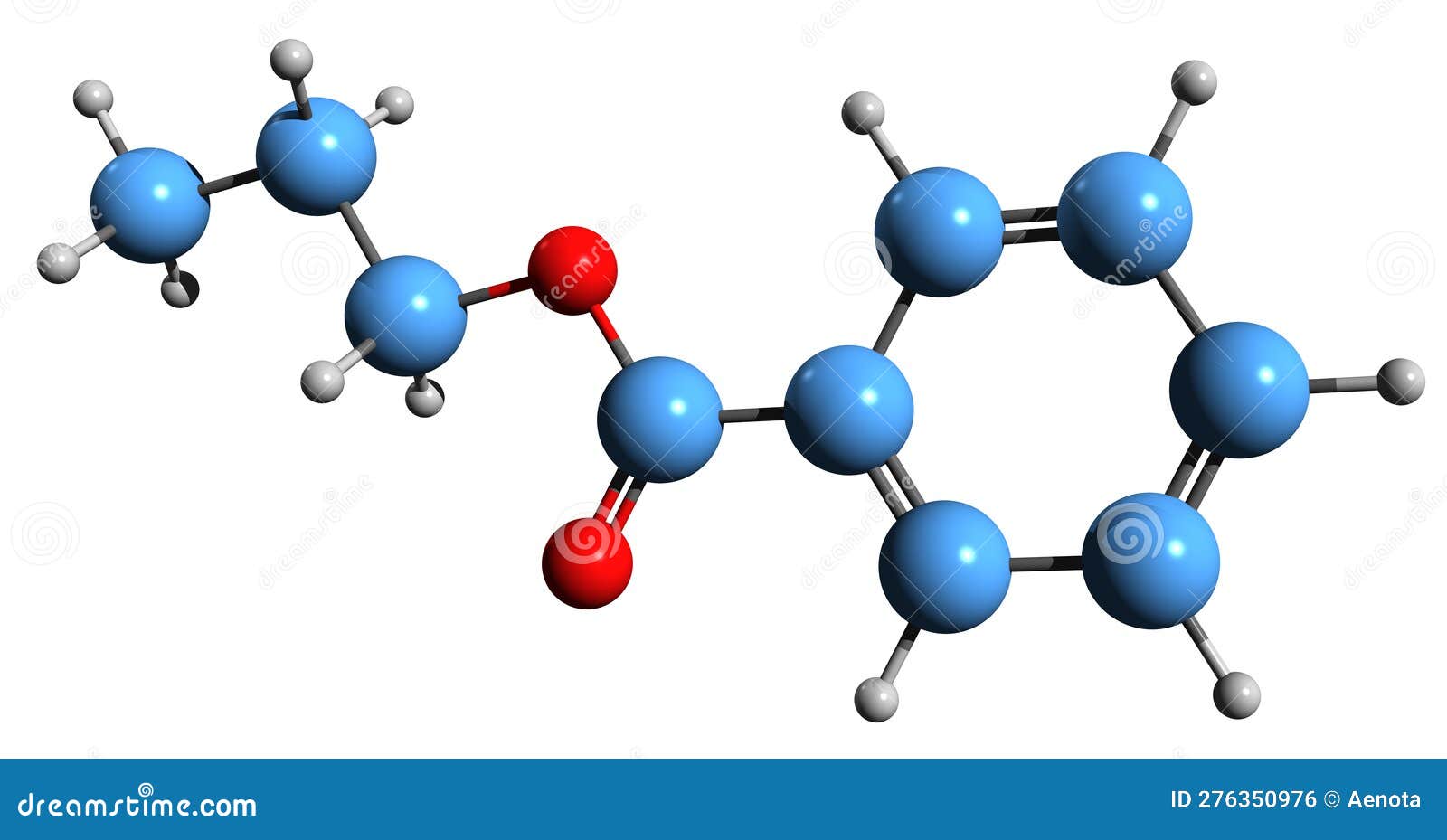 3d image of propyl benzoate skeletal formula