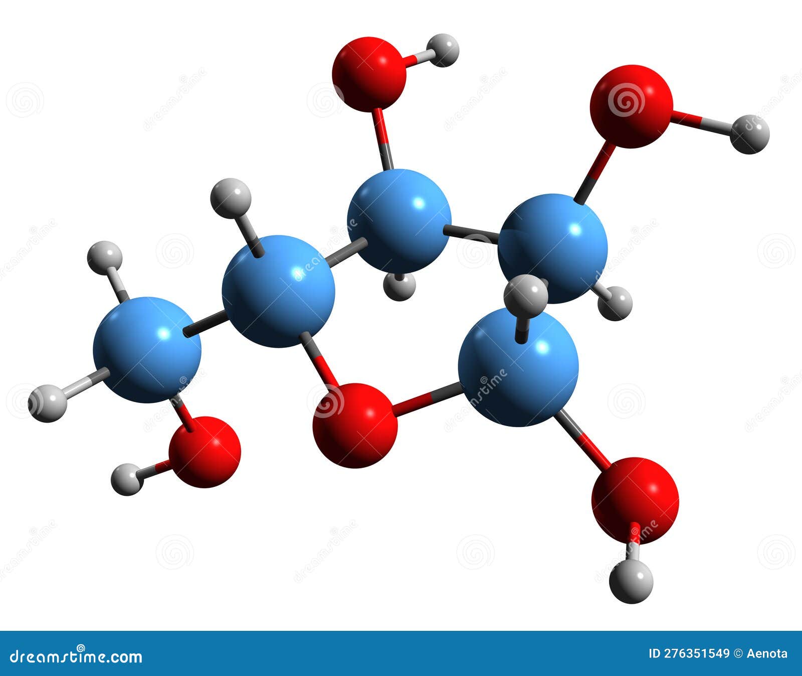 3d image of ribose skeletal formula