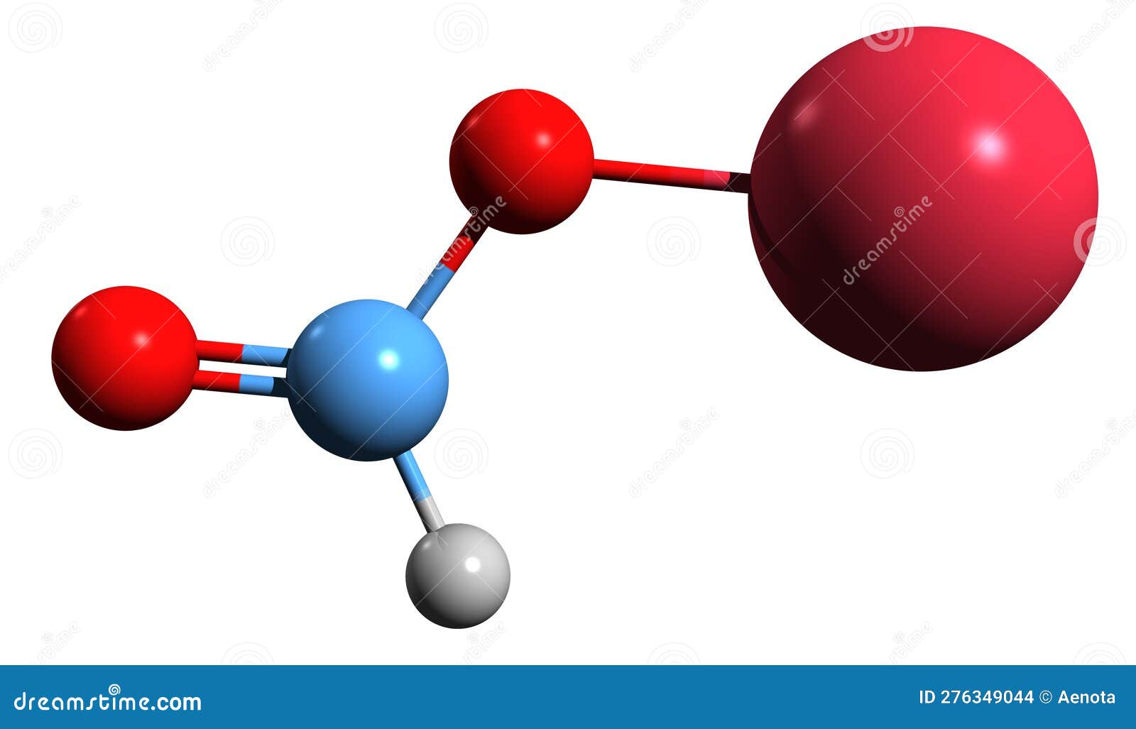 3D Image of Sodium Formate Skeletal Formula Stock Illustration